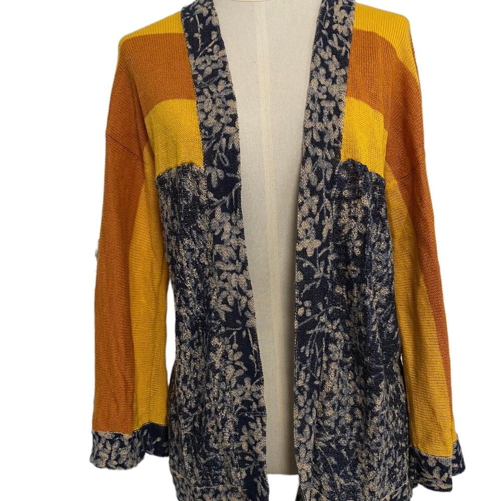 Anthropologie Maple Redonda Orange Linen Blend Cardigan‎ Sweater Size Xs.